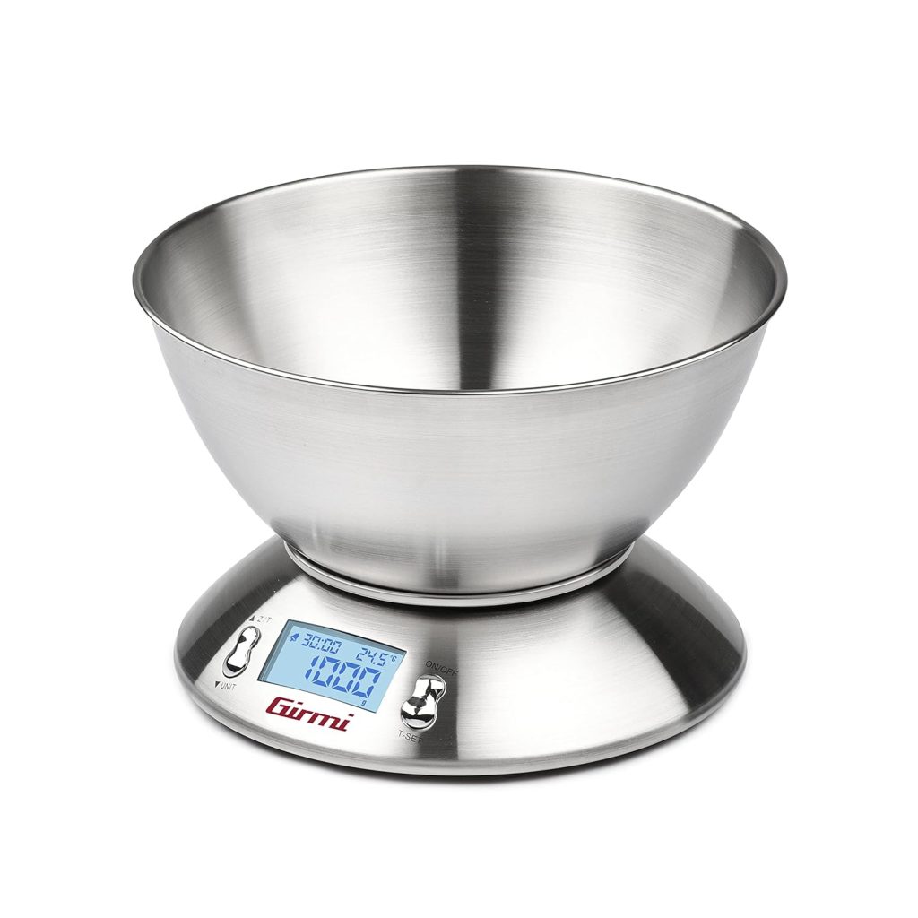 Bilancia da cucina digitale in acciaio inox per controllare le porzioni alimentari