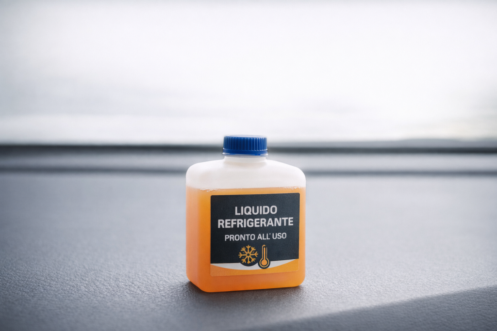 Liquido refrigerante auto pronto all’uso in contenitore per radiatore
