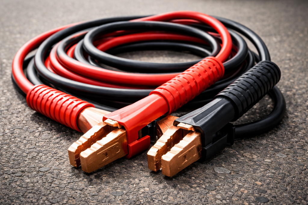 Cavi di avviamento per batteria auto con morsetti rosso e nero