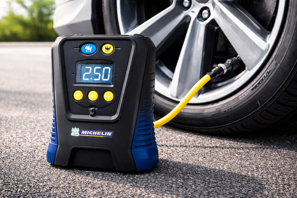 compressore digitale Michelin 12266 utilizzato per gonfiare le gomme dell’auto