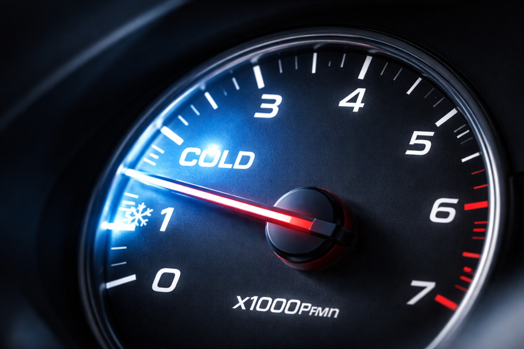 Contagiri auto con motore a freddo e indicatore basso dei giri durante l’avviamento