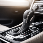 Leva del cambio automatico di un’auto moderna nel tunnel centrale