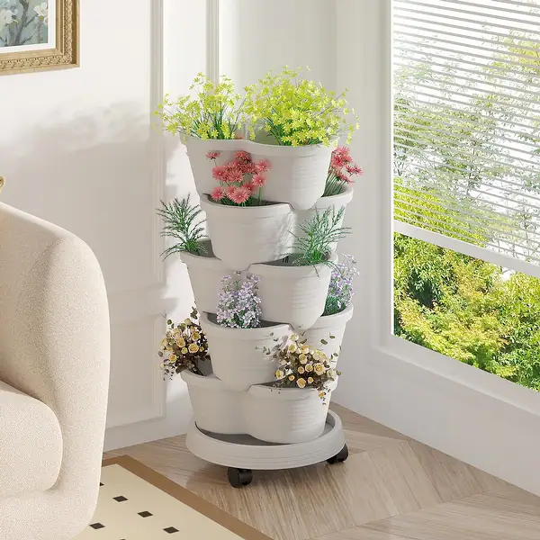 Modular space-saving vertical balcony planter