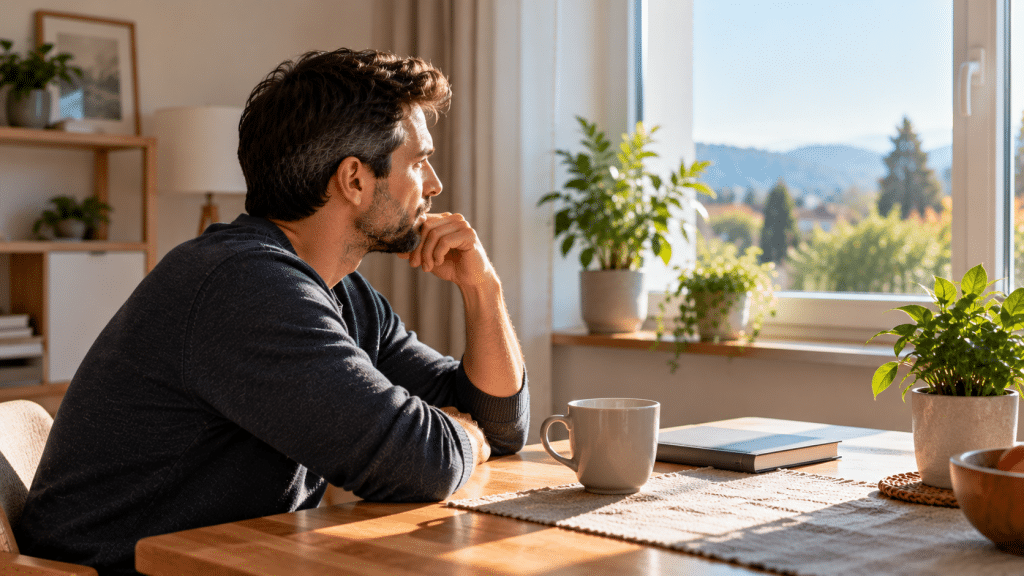 : person near the window in a naturally lit room