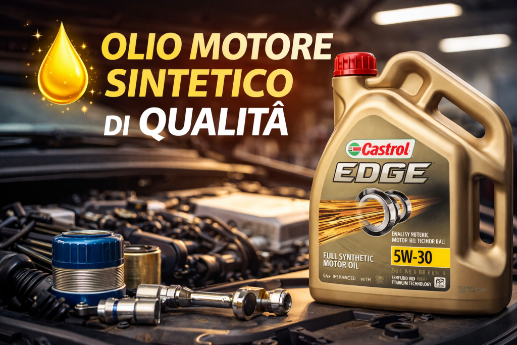 Tanica di olio motore sintetico di alta qualità per auto nel vano motore