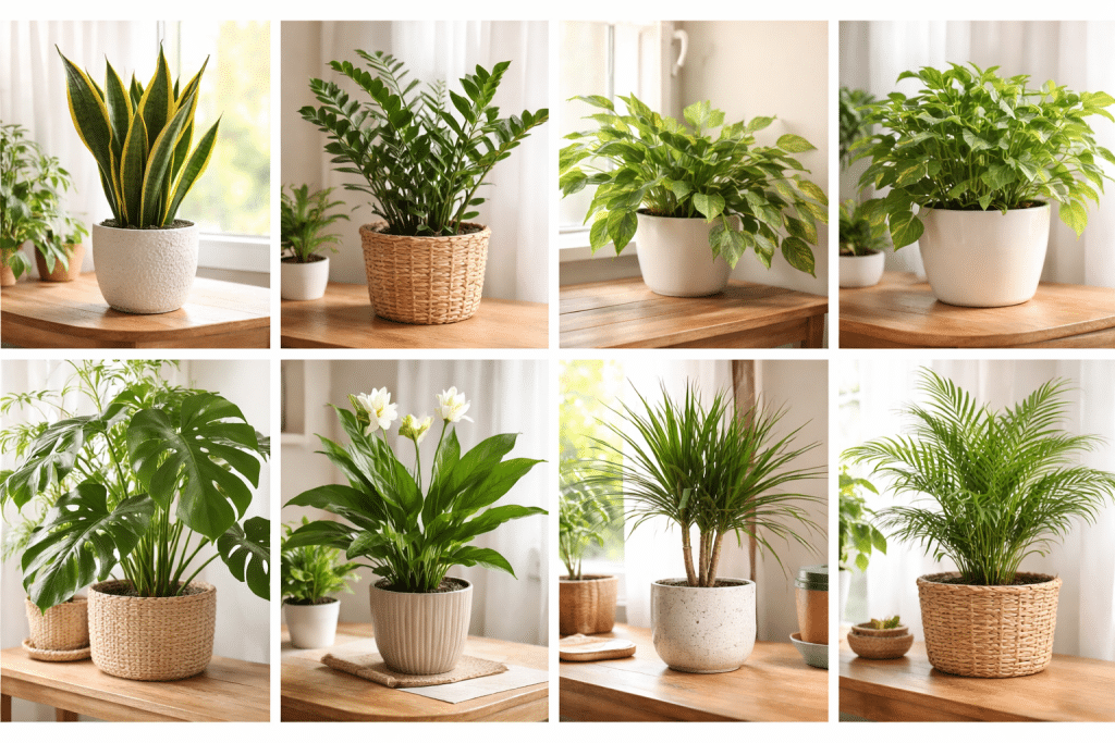 Piante da interno resistenti in soggiorno luminoso e curato