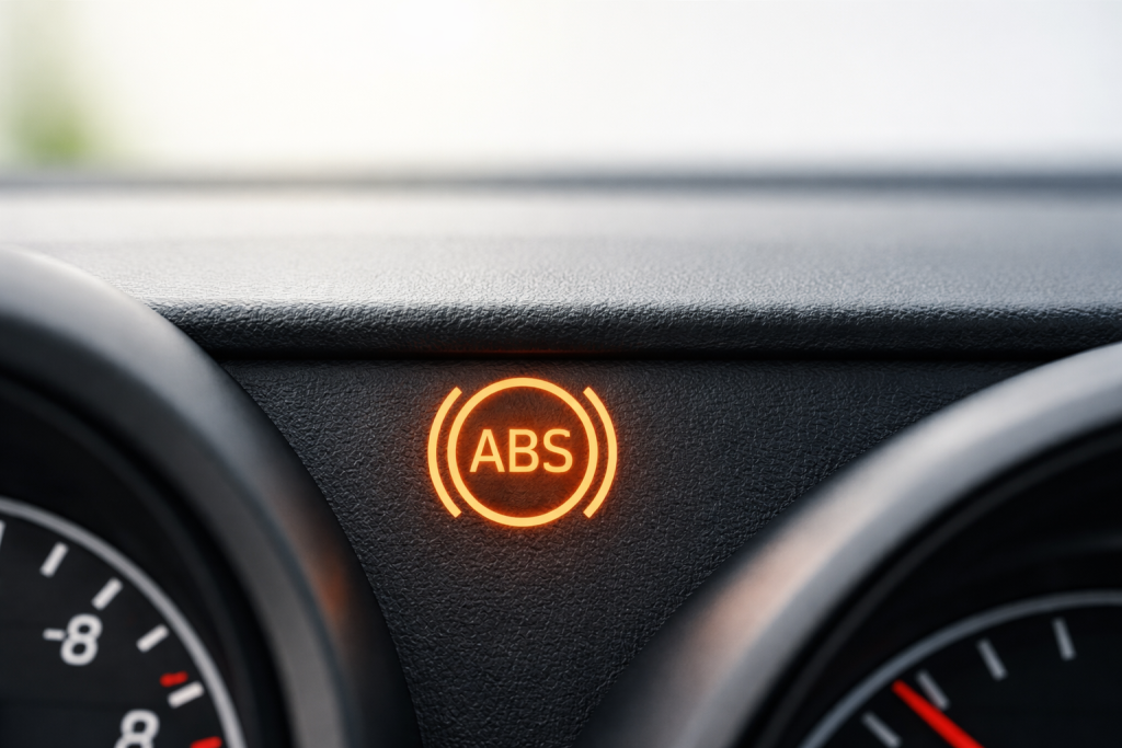 Luz del ABS en el tablero del auto