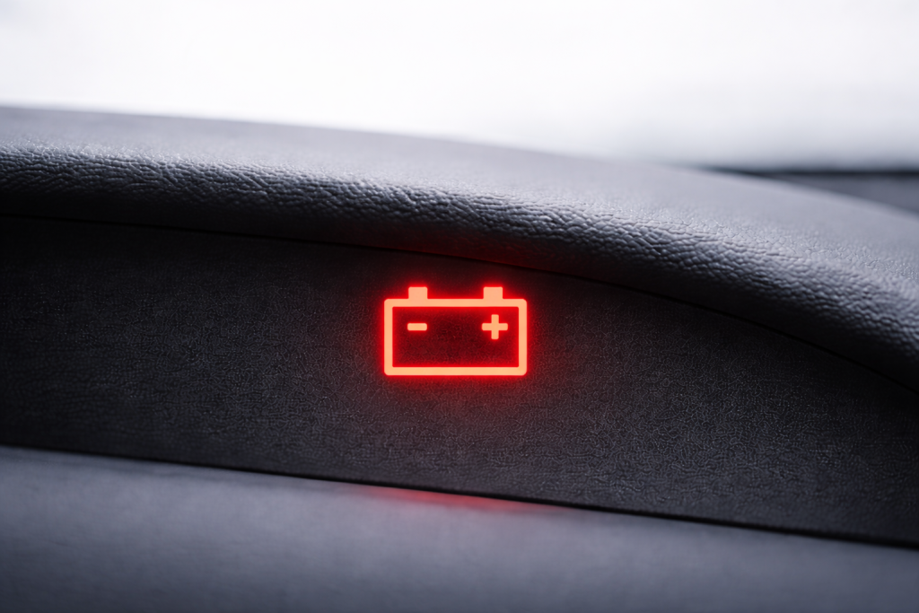Spia batteria rossa accesa sul cruscotto dell’auto