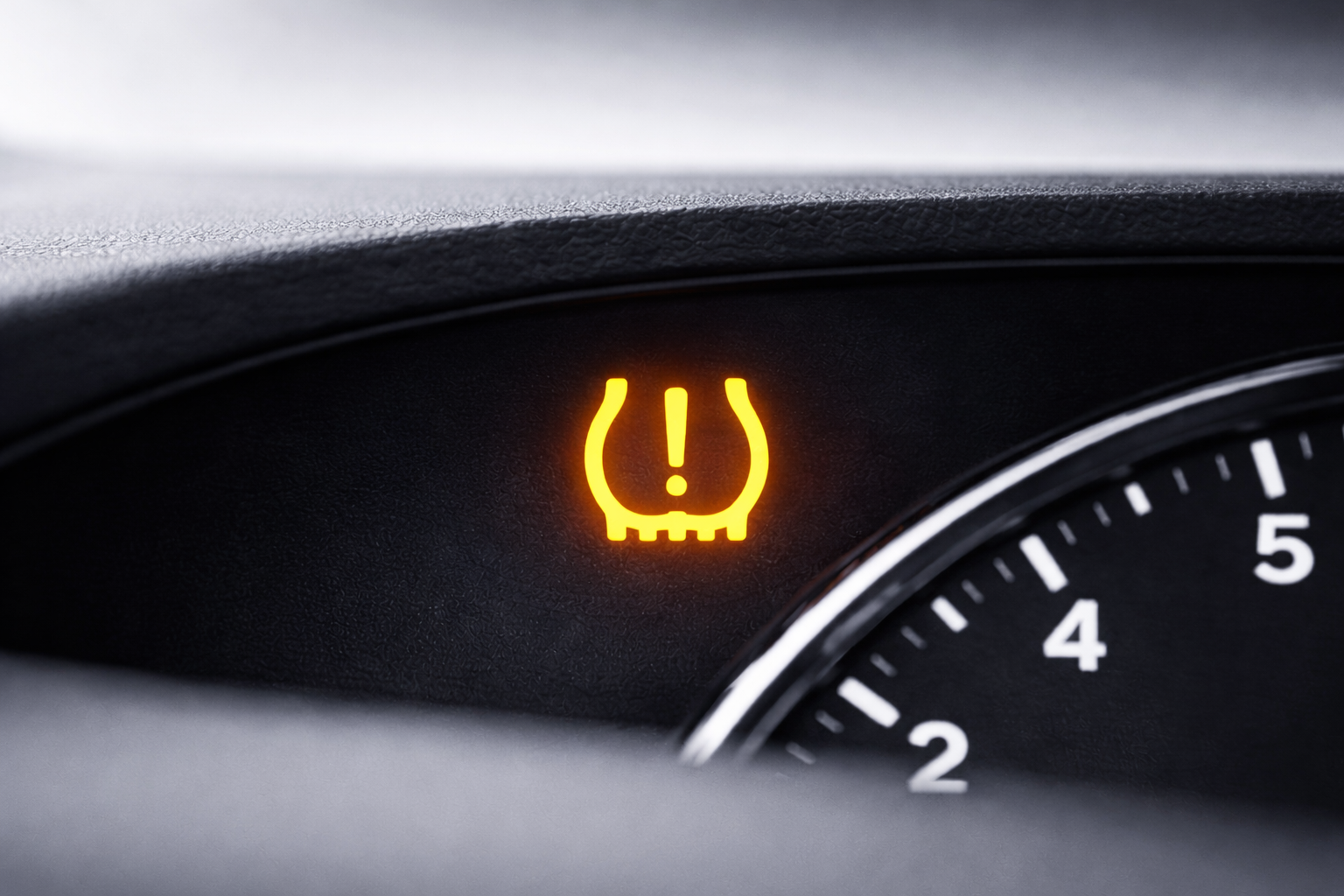 spia pressione gomme accesa sul cruscotto dell’auto