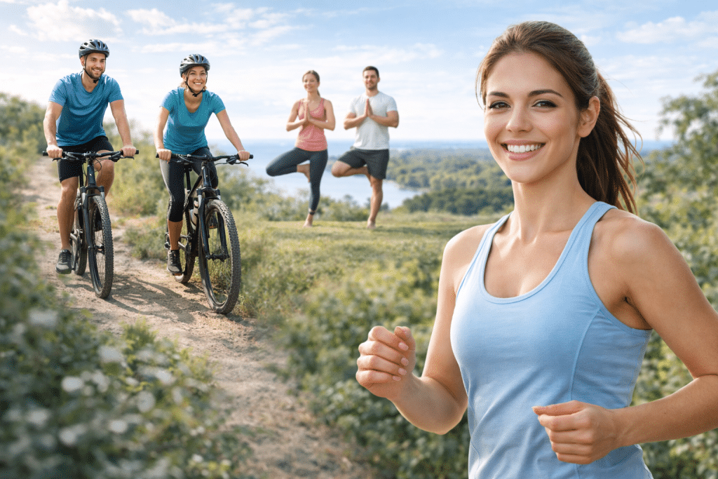 Person practicing outdoor sports to improve well-being and health