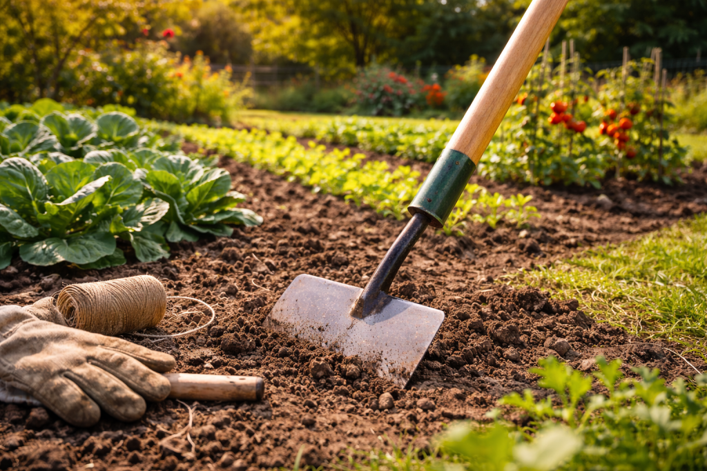 zappa da giardinaggio resistente utilizzata per lavorare il terreno dell’orto