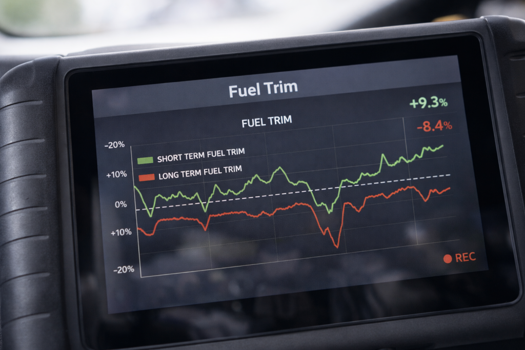 Close-up comparison of clean and dirty injector with carbon deposits