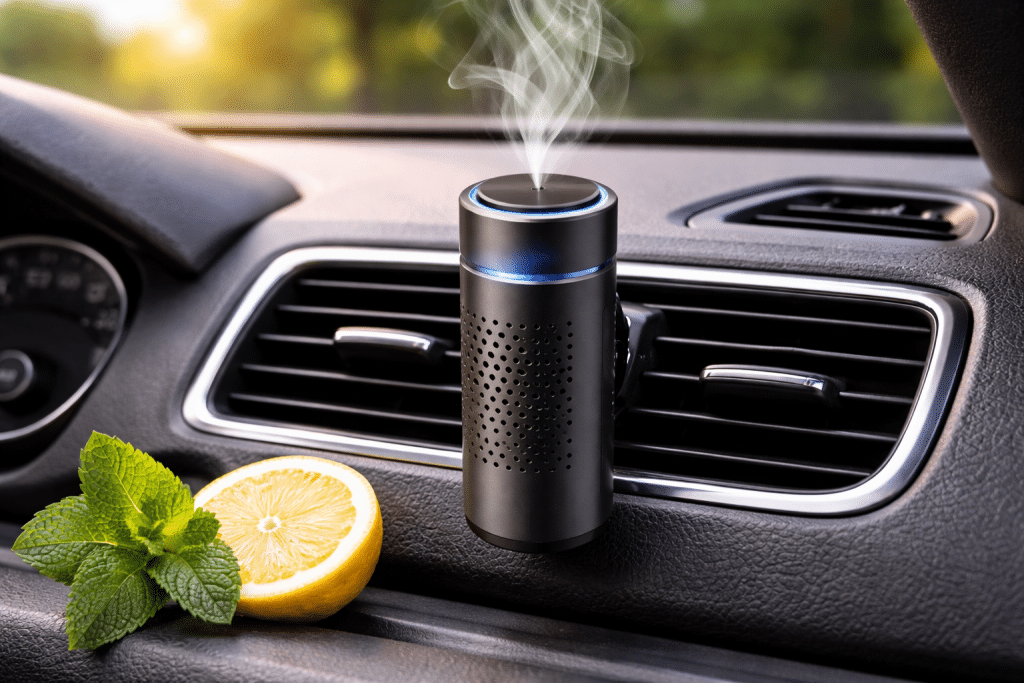 Diffusore di aromi per auto con vaporizzazione su bocchetta dell’aria