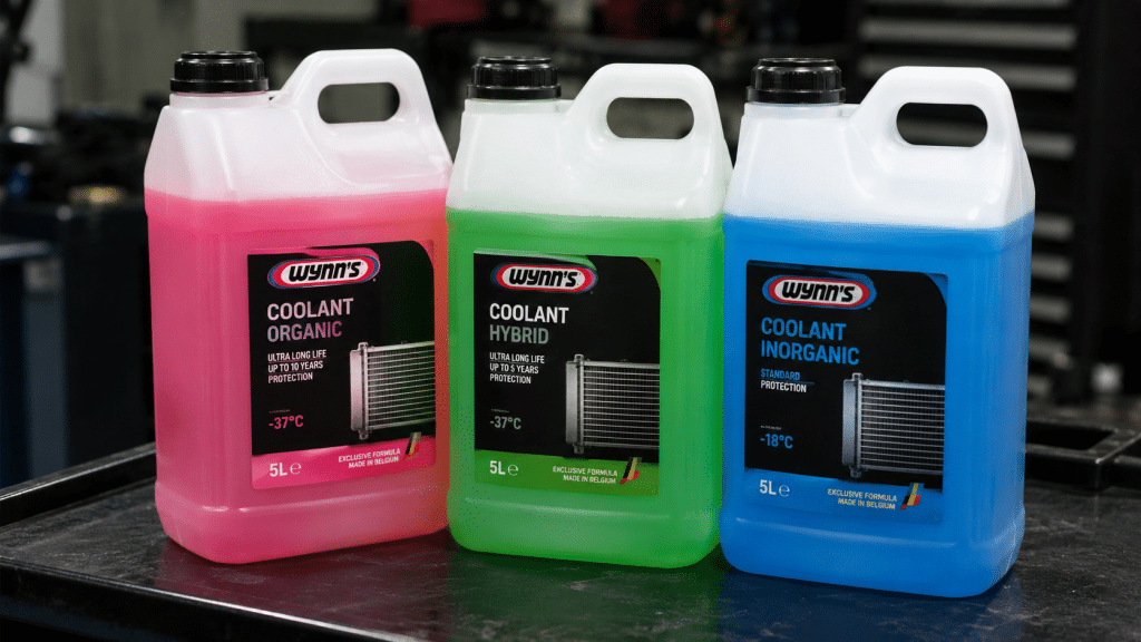 Pink, green and blue car coolant for cooling system