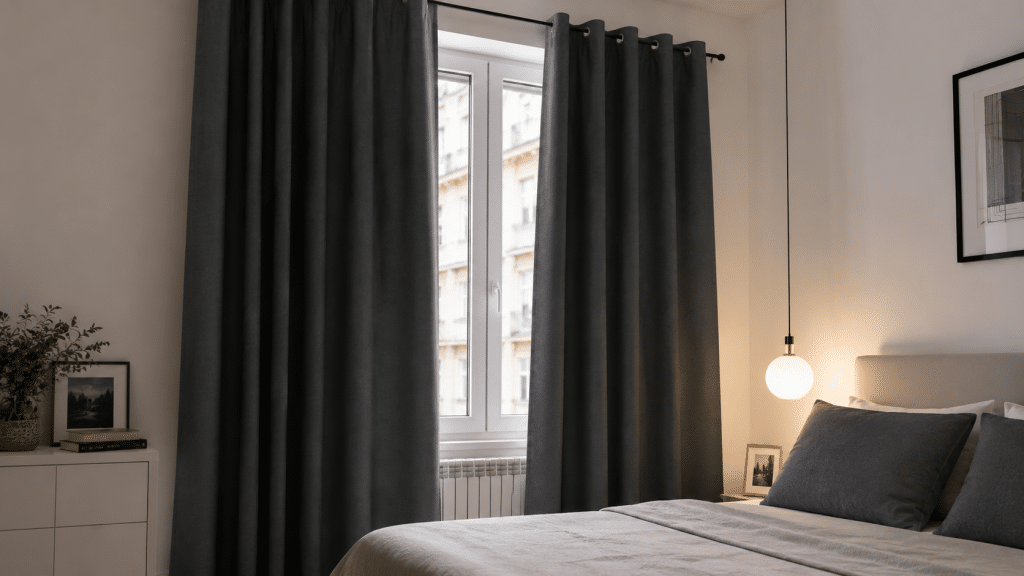Tende termiche oscuranti installate su finestra per bloccare il calore estivo e mantenere la casa fresca