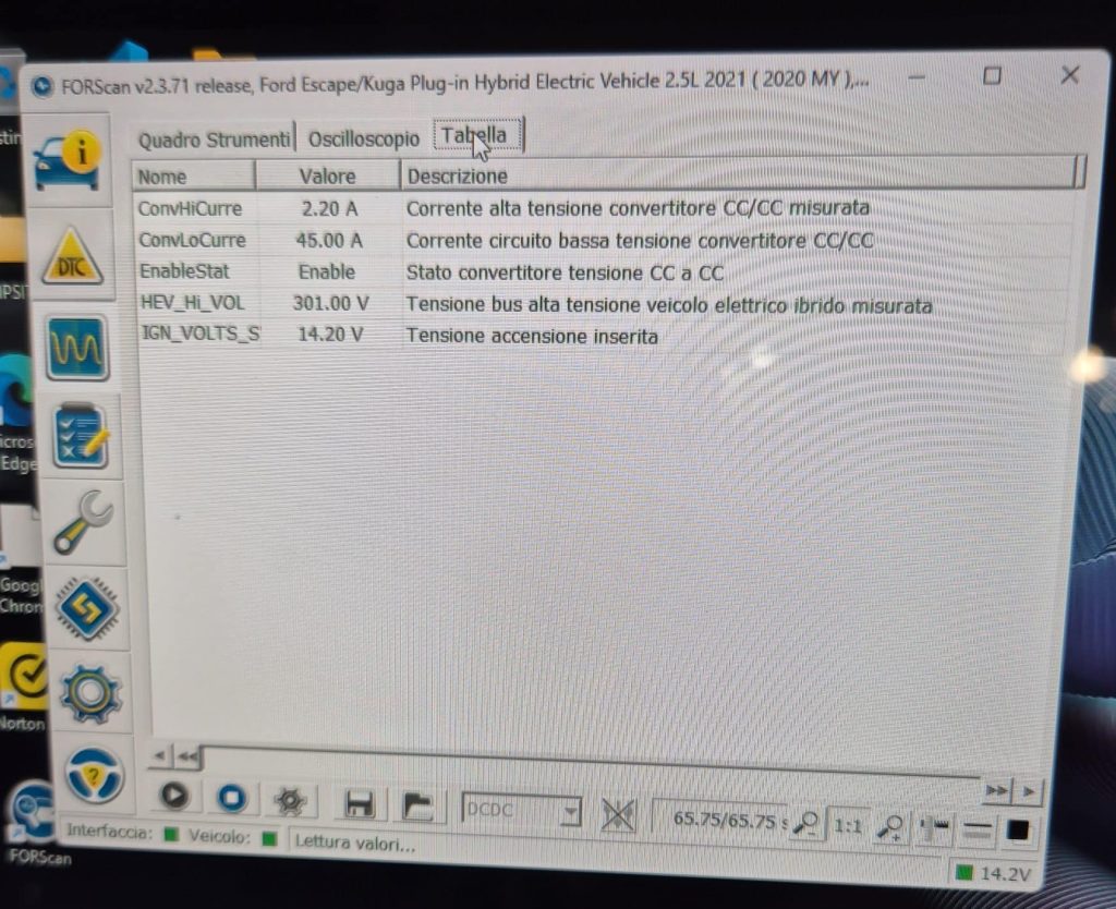 Check 12V Ford Kuga PHEV battery with FORScan via DCDC module