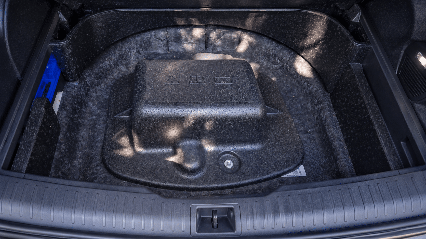 2021 Ford Kuga PHEV 12V battery compartment under the trunk floor