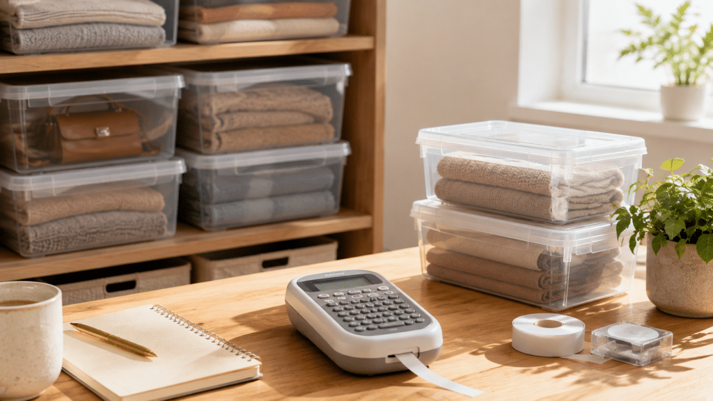 Label maker to organize the house