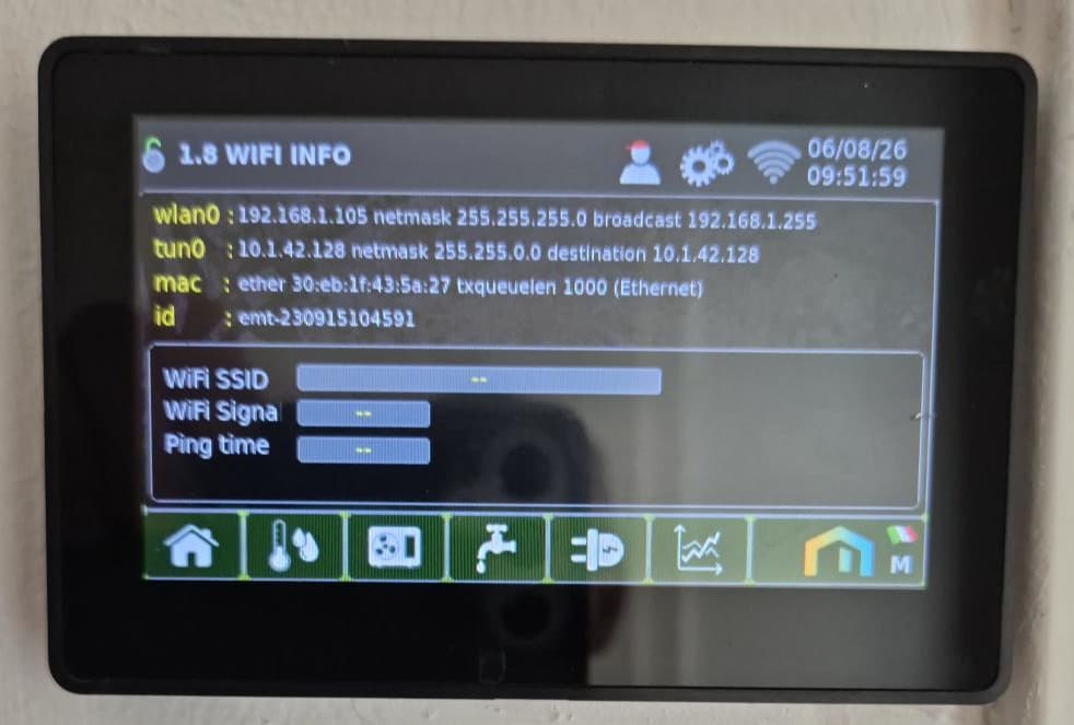 Febos Crono WiFi Info to check your network connection