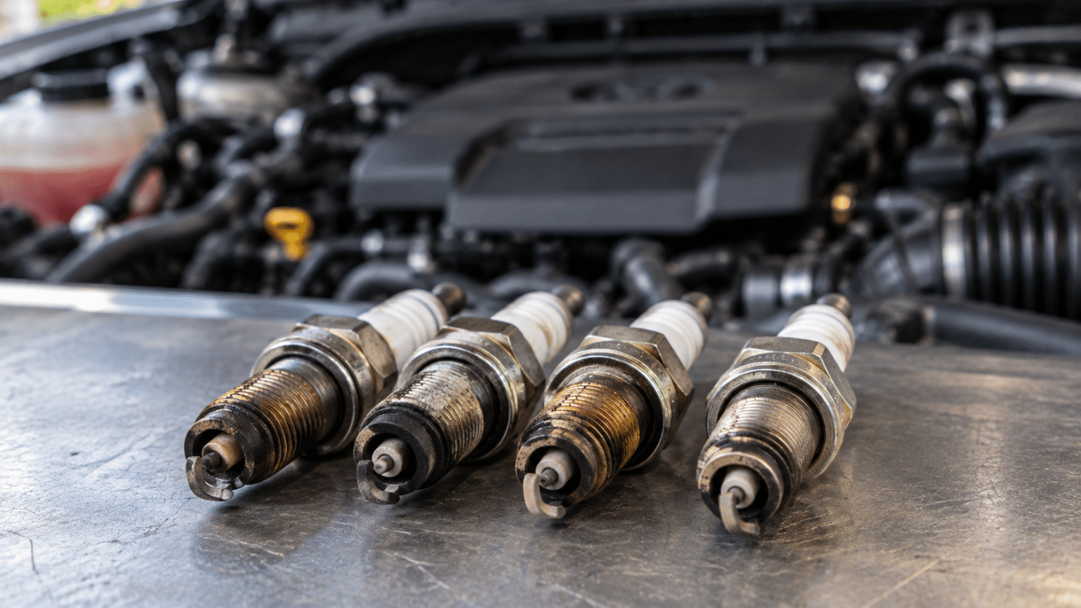 worn car spark plugs