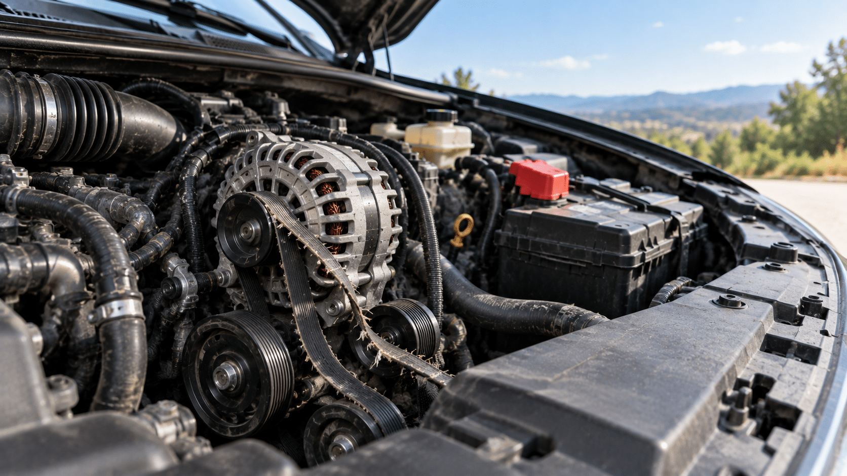 cinghia alternatore rotta