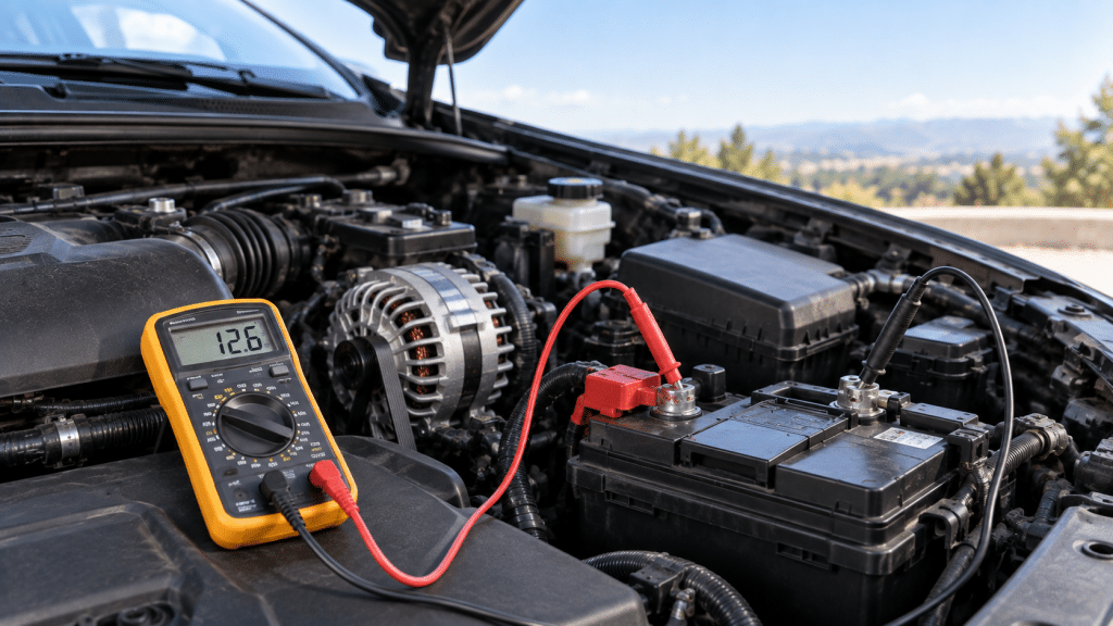 controllare batteria e alternatore con multimetro