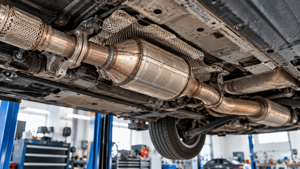 Catalytic converter and exhaust check
