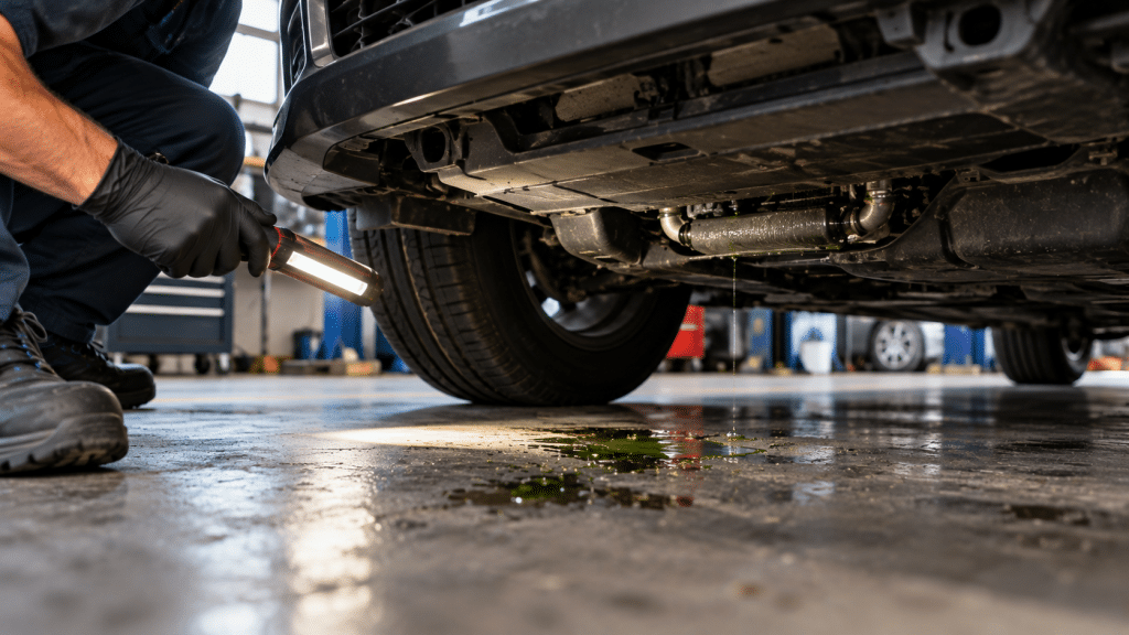 traces of coolant leak under car