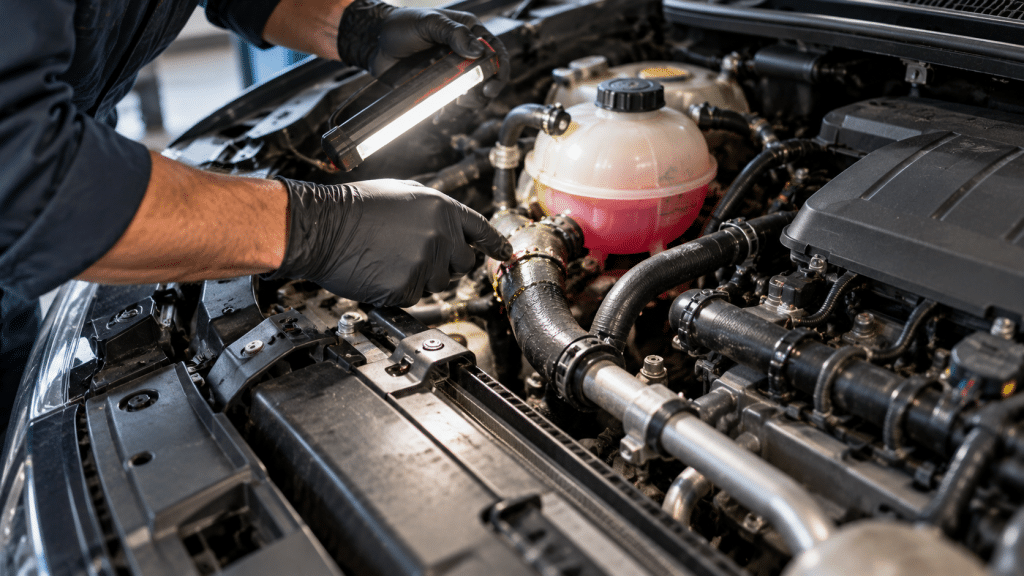 Check for car refrigerant circuit leaks