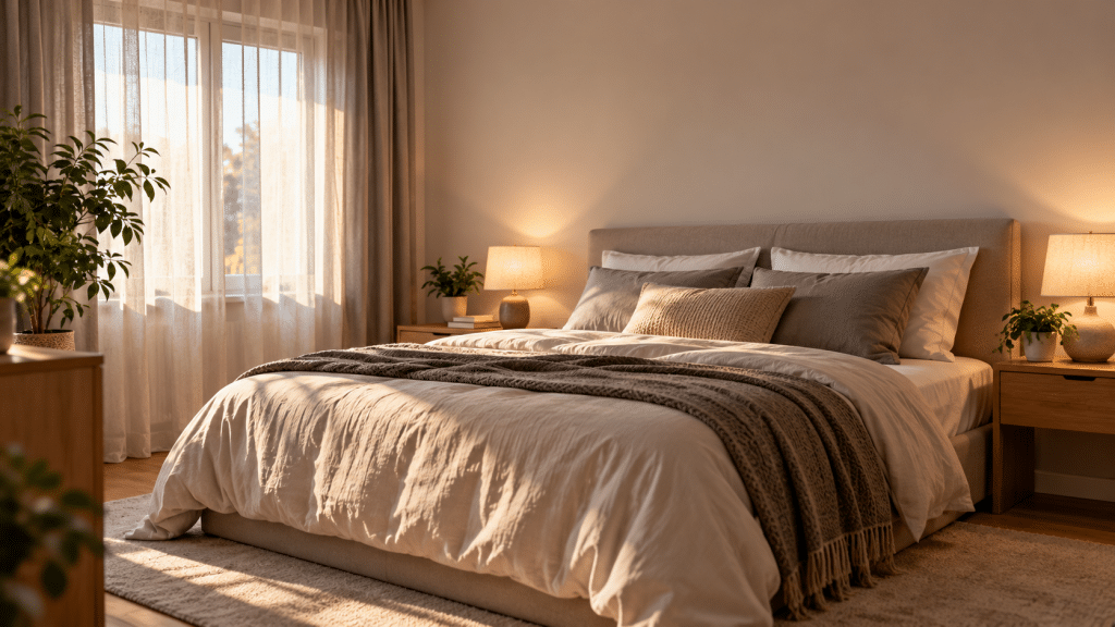 Camera da letto tranquilla per favorire il sonno