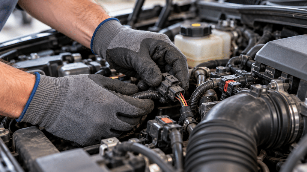 Checking car electrical connectors