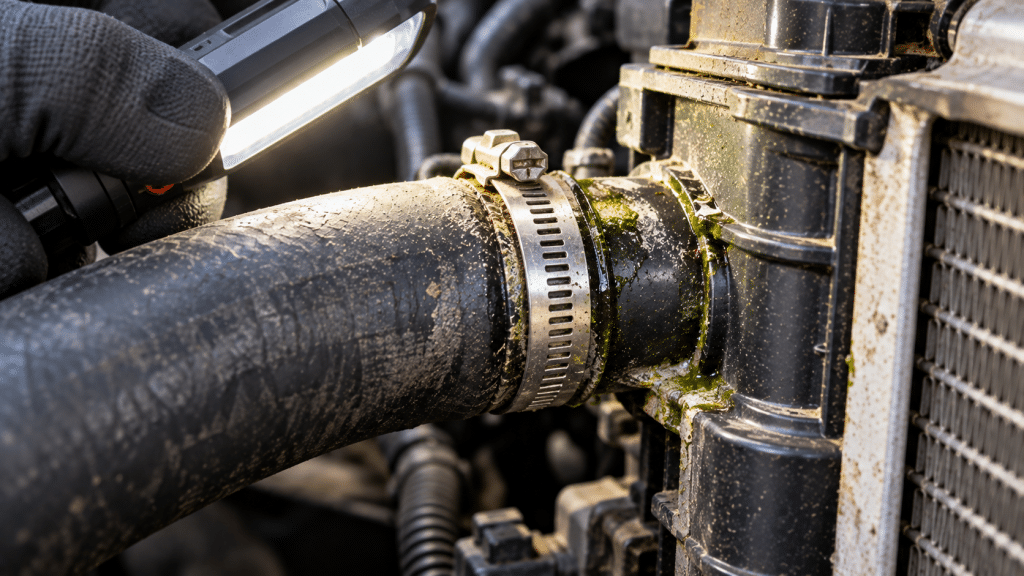 radiator hose leak near the clamp